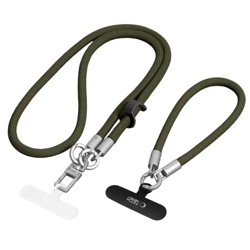 Tech-Protect C10S Rope Crossbody & Wrist olivovo zelená/titánová - 1