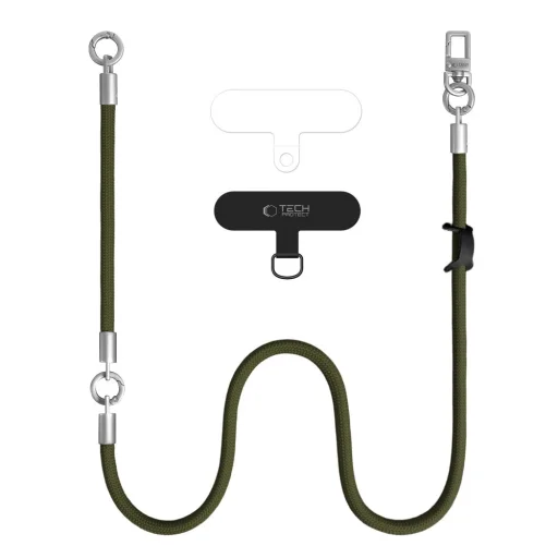 Tech-Protect C10S Rope Crossbody & Wrist olivovo zelená/titánová - 2
