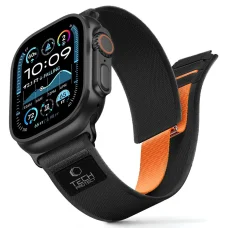 Apple Watch 8 / 9 / 10 / 11 / SE / Ultra (44 / 45 / 46 / 49 mm) Tech-Protect Nylon Elite čierny/oranžový remienok