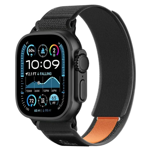 Apple Watch 8 / 9 / 10 / 11 / SE / Ultra (44 / 45 / 46 / 49 mm) Tech-Protect Nylon Elite čierny/oranžový remienok - 2
