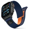 Apple Watch 8 / 9 / 10 / 11 / SE / Ultra (44 / 45 / 46 / 49 mm) Tech-Protect Nylon Elite nylonový remienok námornícka modrá/oranžová thumbnail