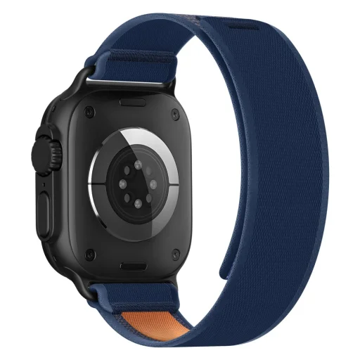 Apple Watch 8 / 9 / 10 / 11 / SE / Ultra (44 / 45 / 46 / 49 mm) Tech-Protect Nylon Elite nejlon szíj tengerészkék/narancssárga - 3