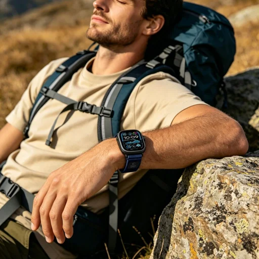 Apple Watch 8 / 9 / 10 / 11 / SE / Ultra (44 / 45 / 46 / 49 mm) Tech-Protect Nylon Elite nejlon szíj tengerészkék/narancssárga - 4