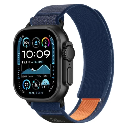 Apple Watch 8 / 9 / 10 / 11 / SE / Ultra (44 / 45 / 46 / 49 mm) Tech-Protect Nylon Elite nylonový remienok námornícka modrá/oranžová - 2