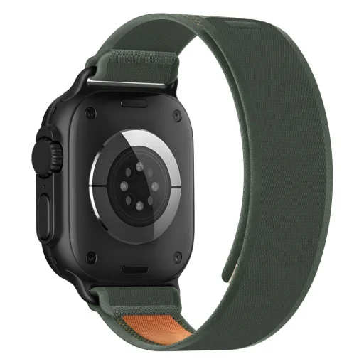 Apple Watch 8 / 9 / 10 / 11 / SE / Ultra (44 / 45 / 46 / 49 mm) Tech-Protect Nylon Elite nylonový remienok zeleno-oranžový - 3