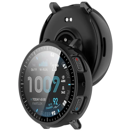 Techsuit - Defense360 Pro + ochranná fólia - Amazfit Active Max - čierne puzdro - 3