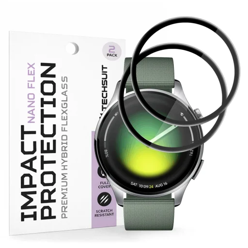 Techsuit - Nano Flex (2 balenia) - Xiaomi Watch 5 (47mm) - Čierne ochranné sklo - 1
