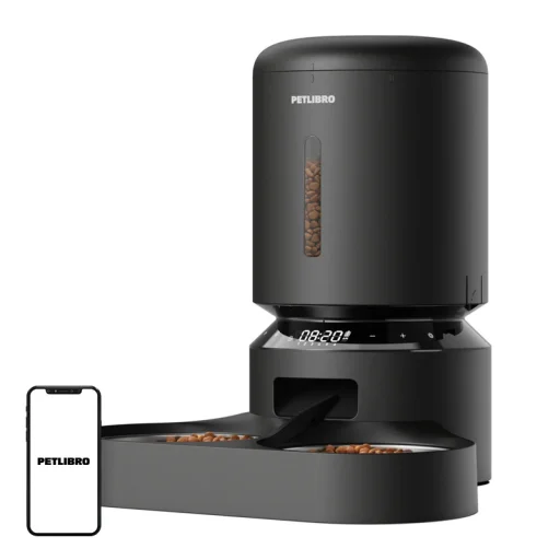 PETLIBRO Granary 5L automatické kŕmidlo pre domáce zvieratá s dvojitou miskou (čierne) - 1