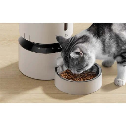 PETLIBRO Granary 3L automatické kŕmidlo pre domáce zvieratá s dvojitou miskou (biele) - 5