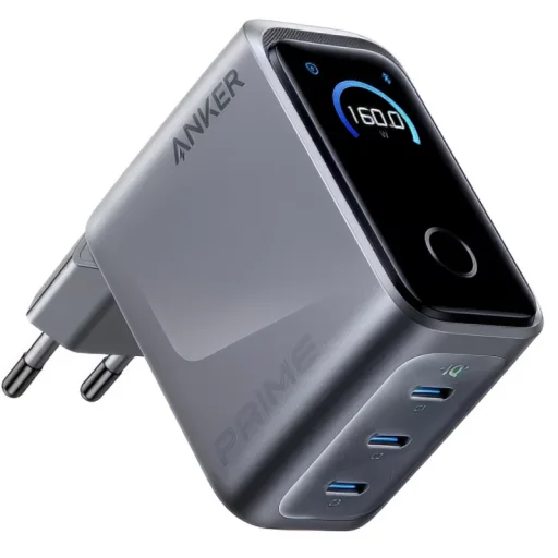 Anker Prime sieťová nabíjačka, 160W, 5.36A, 3 x USB-C, sivá A2687341 - 1