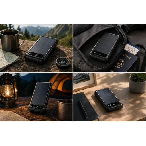 Setty SLR-120 20000 mAh fekete napelemes powerbank - 3