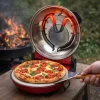 HOME HGPZ30 elektromos pizzasütő, 1200W, max. 430 °C, mechanikus hőmérő, pizzakő, duplafalú ablak, alsó/felső sütés thumbnail