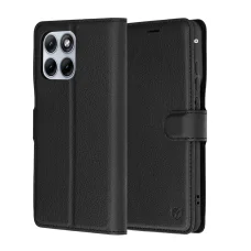 Motorola Edge 70 Fusion Čierne kožené flipové puzdro Techsuit
