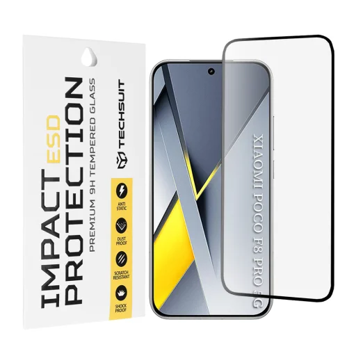 Xiaomi Poco F8 Pro Fekete Techsuit ESD üvegfólia üvegfólia - 1