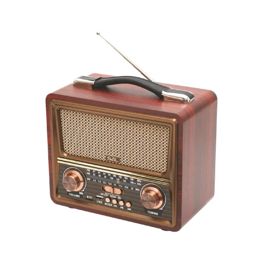 SAL RRT22 prenosné retro rádio s multimediálnym prehrávačom, Bluetooth reproduktor, 3-pásmové rádio, prehrávanie MP3 z USB/microSD zariadenia, akumulátor - 3