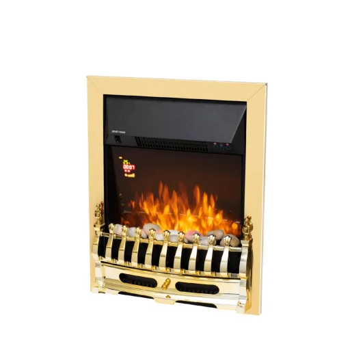 HOME FKKI25G beépíthető elektromos látványkandalló, max. 2000 W, LED fényeffekt, 2 fokozat, távirányító, heti időzítés, arany díszítés - 3