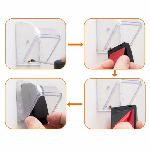 HOME DBCOVER csengő nyomógomb védőburkolat, univerzális, eső, hó, szél, por elleni védelem - 2