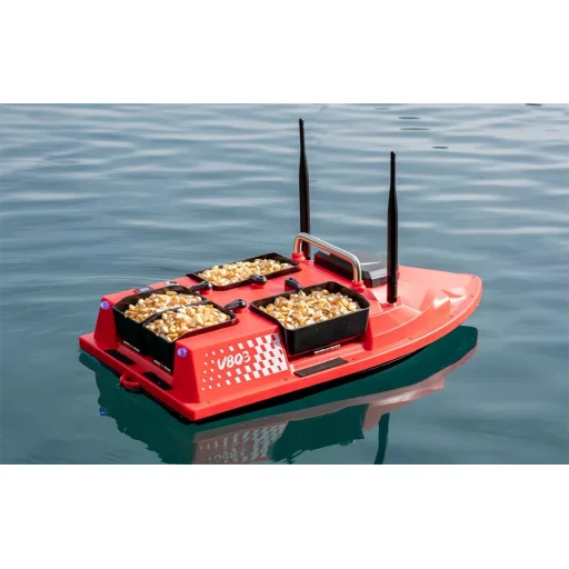 Flytec RC Boat V803 5200 mAh csalihajó piros - 6