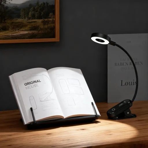 Tech-Protect LL100 štipcová lampa na čítanie čierna - 7