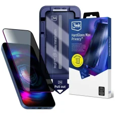iPhone 16 Pro Max 3MK HardGlass Max Privacy applikátorral fekete üvegfólia