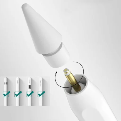 Apple Pencil Tech-Protect hroty pre stylus, balenie 4 kusov, biele - 4