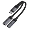 Acefast - Adaptér (J14) - USB-C na 2x USB-C, 60W rýchle nabíjanie, Hi-Fi Audio, hliníková zliatina, Plug & Play - čierny thumbnail