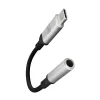 3mk - Audio káblový adaptér - USB-C na Jack 3,5 mm, DAC čip, hliník - sivý thumbnail