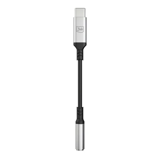 3mk - Audio káblový adaptér - USB-C na Jack 3,5 mm, DAC čip, hliník - sivý - 6