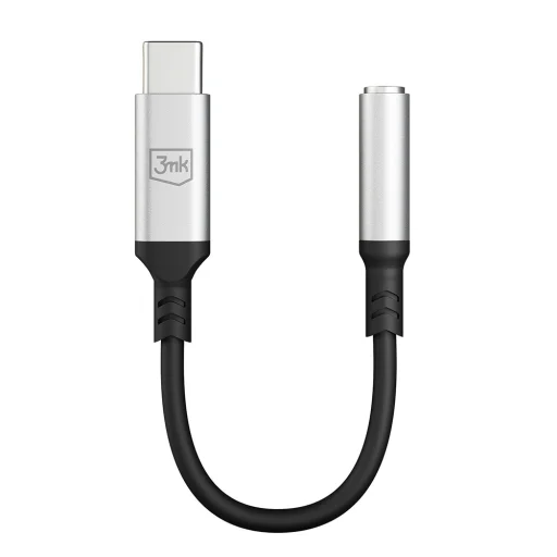 3mk - Audio káblový adaptér - USB-C na Jack 3,5 mm, DAC čip, hliník - sivý - 2
