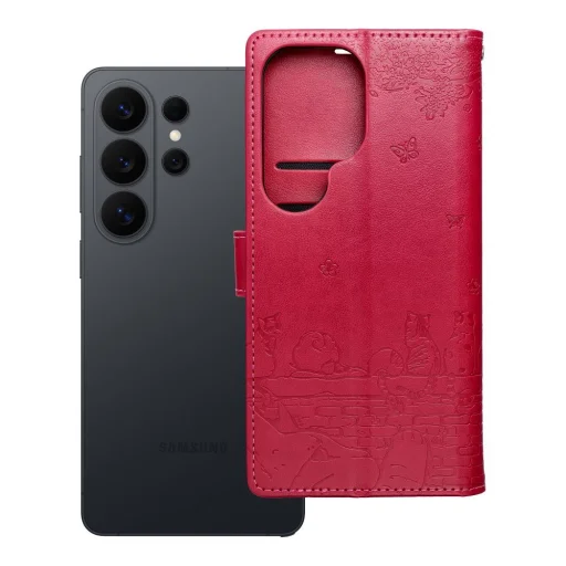 Xiaomi Redmi Note 15 Pro+ Plus 5G MEZZO knižkové puzdro s mačkou červené puzdro - 2