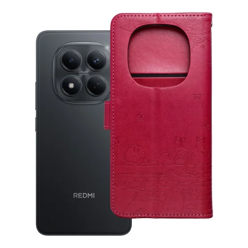 Xiaomi Redmi Note 15 5G MEZZO knižkové puzdro s motívom mačky červené puzdro - 7