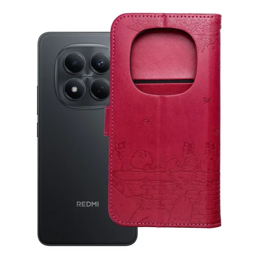 Xiaomi Redmi Note 15 Pro+ Plus 5G MEZZO knižkové puzdro s mačkou červené puzdro - 8