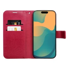 iPhone 17 Pro Max MEZZO knižkové puzdro s mačkou červené