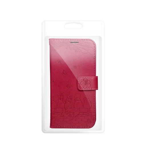 iPhone 17 Pro Max MEZZO knižkové puzdro s mačkou červené - 7