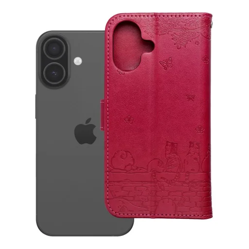 iPhone 17 MEZZO könyvtok macskák piros tok - 8