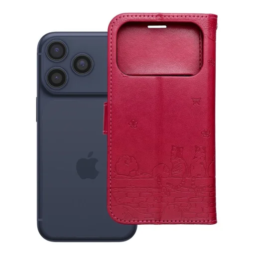 iPhone 17 Pro MEZZO knižkové puzdro s motívom mačky červené - 8