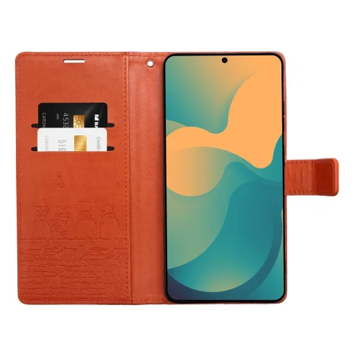 Hnedé puzdro s mačkou pre Xiaomi Redmi Note 15 Pro 4G - 3
