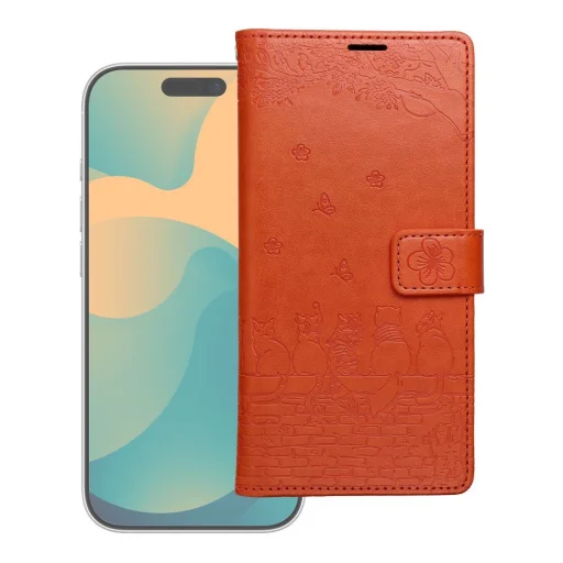 Hnedé puzdro s mačkou pre Xiaomi Redmi Note 15 Pro 4G - 1