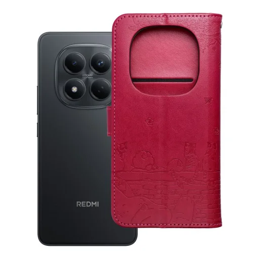 Xiaomi Redmi Note 15 Pro 4G MEZZO könyvtok macskás piros tok - 8
