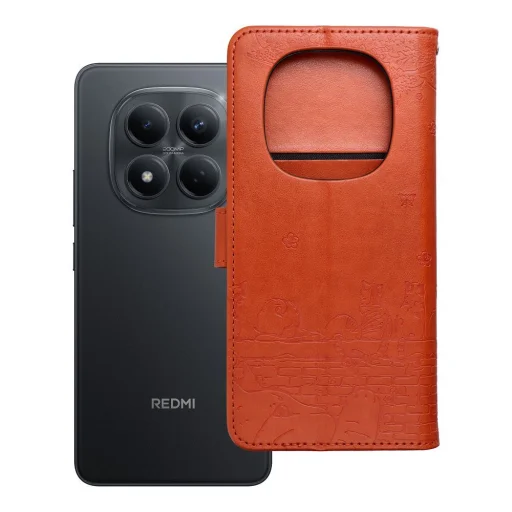 Xiaomi Redmi Note 15 4G MEZZO knižkové puzdro s mačkou hnedé - 8
