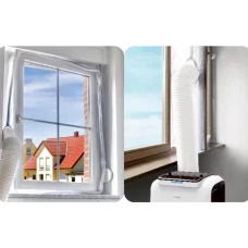 Home WSL 4 okenné tesnenie pre mobilné klimatizácie, 4 m, inštalovateľné na všetky typy otváravo-sklopných okien, samolepiaci suchý zips