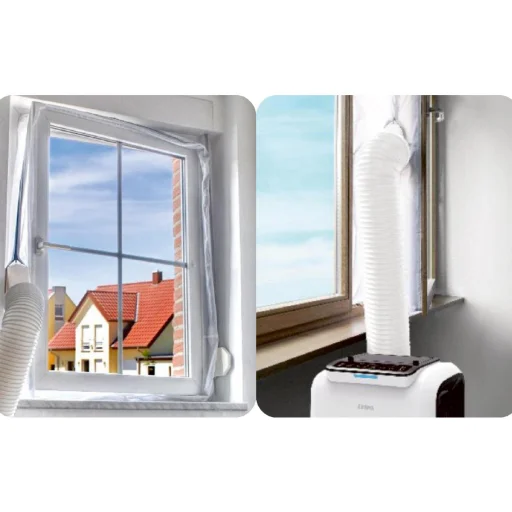 Home WSL 4 okenné tesnenie pre mobilné klimatizácie, 4 m, inštalovateľné na všetky typy otváravo-sklopných okien, samolepiaci suchý zips - 1