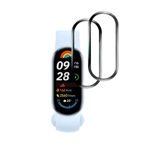 Techsuit - Nano Flex (2 ks) - Xiaomi Mi Band 9 / 9 NFC - čierne ochranné sklo - 2