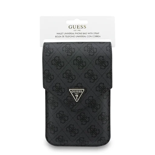 Guess - Univerzális Fliptok Triangle 4G (GUCWB2P4BLTRK) - Állítható pánt, öko-bőr, Kétrétegű - Fekete, tok - 4