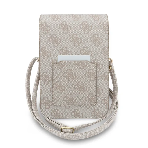 Guess - Universal Wallet Triangle 4G (GUCWB2P4BLTRP) - Nastaviteľný popruh, Eko koža, Dve vrstvy - Ružové flipové puzdro - 2