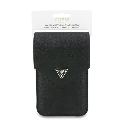 Guess - Univerzálna peňaženka Grained Peony Triangle (GUCWB2PGPOTRK) - Nastaviteľný popruh, eko koža, dve vrstvy - Čierna - 4