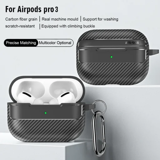 Čierne puzdro Techsuit CarbonFiber pre AirPods Pro 3 - 4
