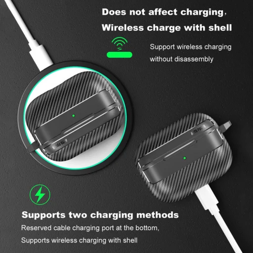 Čierne puzdro Techsuit CarbonFiber pre AirPods Pro 3 - 6