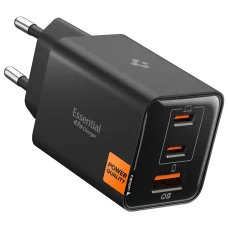 Spigen - Sieťová nabíjačka Essential EE473EU (ACH09465) - USB, 2x Type-C, Rýchle nabíjanie, Quantum Boost, 47W - Čierna