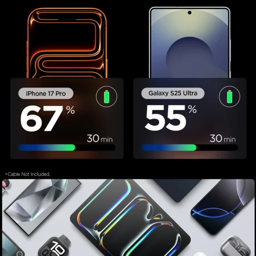 Spigen - Nabíjačka do siete Essential EE301EU (ACH09492) - Type-C, Rýchle nabíjanie, Quantum Boost, 30W - Biela - 6